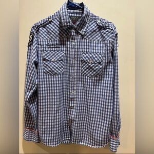 Vintage Red Snap Blue Checkered Pabst blue Ribbon Simply the best Men's Shirt